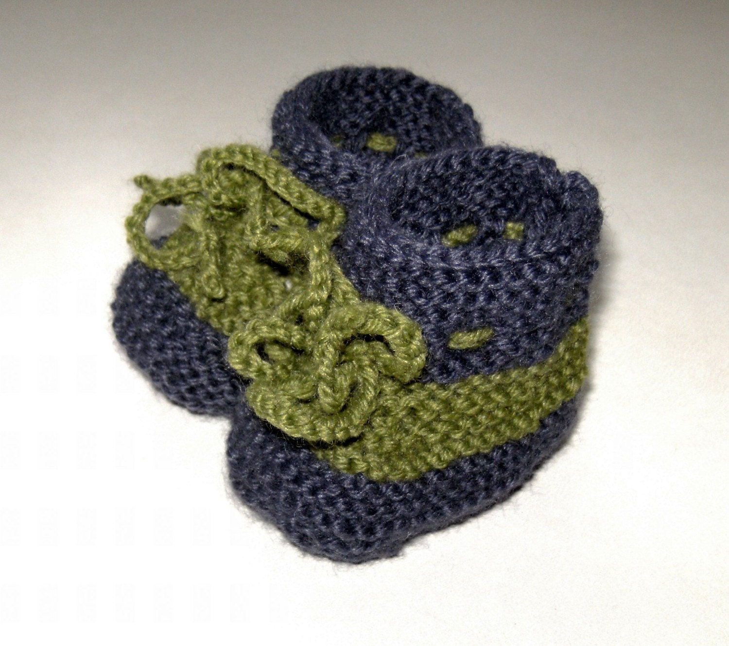 Hand Knitted Purple and Green Baby Booties Custom Handmade Slippers Socks Infant Toddler Shower Gift