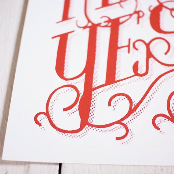 8x10 screen printed poster - Heck Yes