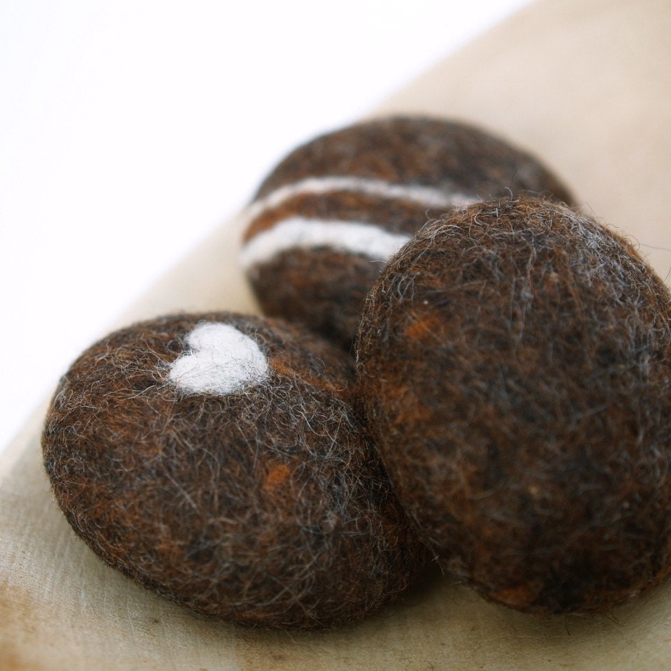 Felted Pebbles, rocks stones wool felt home decor natural Christmas gift brown beach cottage paperweight dude gift urban chic unique 6