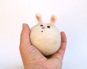 Needle Felted Bunny Toy, Easter Toy, Waldorf Inspired for Happy Children, Wool Handcrafted Toy, White soft plush stuffed animal Baby