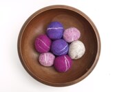 Lavender, Lilac and Purple Felted Rocks, pebbles stones wool home decor beach cottage covered hostess gift baby shower wedding favor
