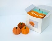 Needle Felting Kit, Pumpkin Felting, Learn How to Needle Felt by Making Three Orange Pumpkins for Halloween, Fall Home Decorating, Handmade