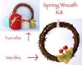 Christmas Wreath Kit Needle Felting tutorial red toadstool l wool felt diy do it yourself waldorf craft handmade supplies woodland gift