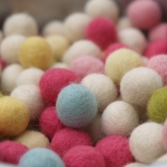 Tiny Woolly Easter Eggs - set of 10, Needle Felted, Pastel Colors, Spring Beads