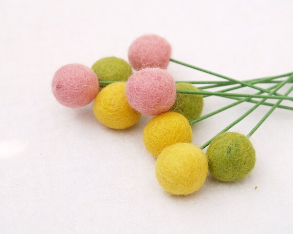 Spring Wedding Decorations Baby Shower Party Decorating Felted Craspedia Flowers fun Billy ball Cake Table Pastel Easter Decor Egg Country