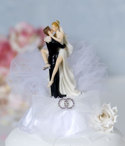 Funny Sexy Rhinestone Wedding Rings Cake Topper