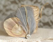 Bridal Hair Piece, Feather Fascinator PLATINUM, Wedding Hair Accessory, Bridesmaid Hair - Grey, Silver, Ivory, Champagne, Peacock
