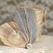 Feather Hairpiece, Peacock Hair Accessory, Feather Fascinator PLATINUM - Grey and Ivory - boho, bohemian, rustic, natural