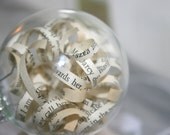 24 pc. Pride and Prejudice Ornament Set- Shabby Chic Vintage Book Pages in Glass Bulb for Christmas Decor