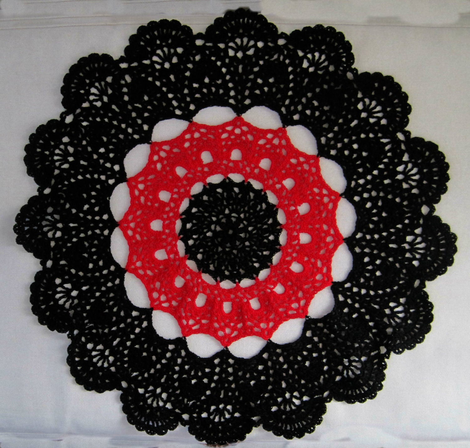 Crocheted 17 Inch Doily - Spanish Lace