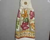 Framed Leaves Crocheted Top Towel-KOE88