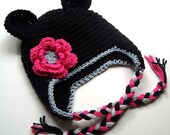 Baby Girl Hat, Crochet Earflap Hat, Girls Ear Flap Hat, Toddler Winter Hat, MADE TO ORDER