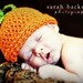 Baby Pumpkin Hat, Crochet Pumpkin Beanie Hat, Newborn (0-3 months)-MADE TO ORDER