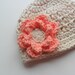 Crochet baby Hat, Girls Cotton Beanie Hat, Ecru and Coral, MADE TO ORDER