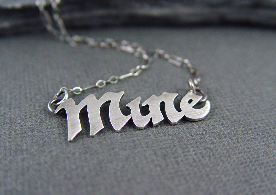 Valentine Jewelry, Funny Valentine, Valentine's Day gifts for HER, Silver MINE necklace, Gothic Valentine