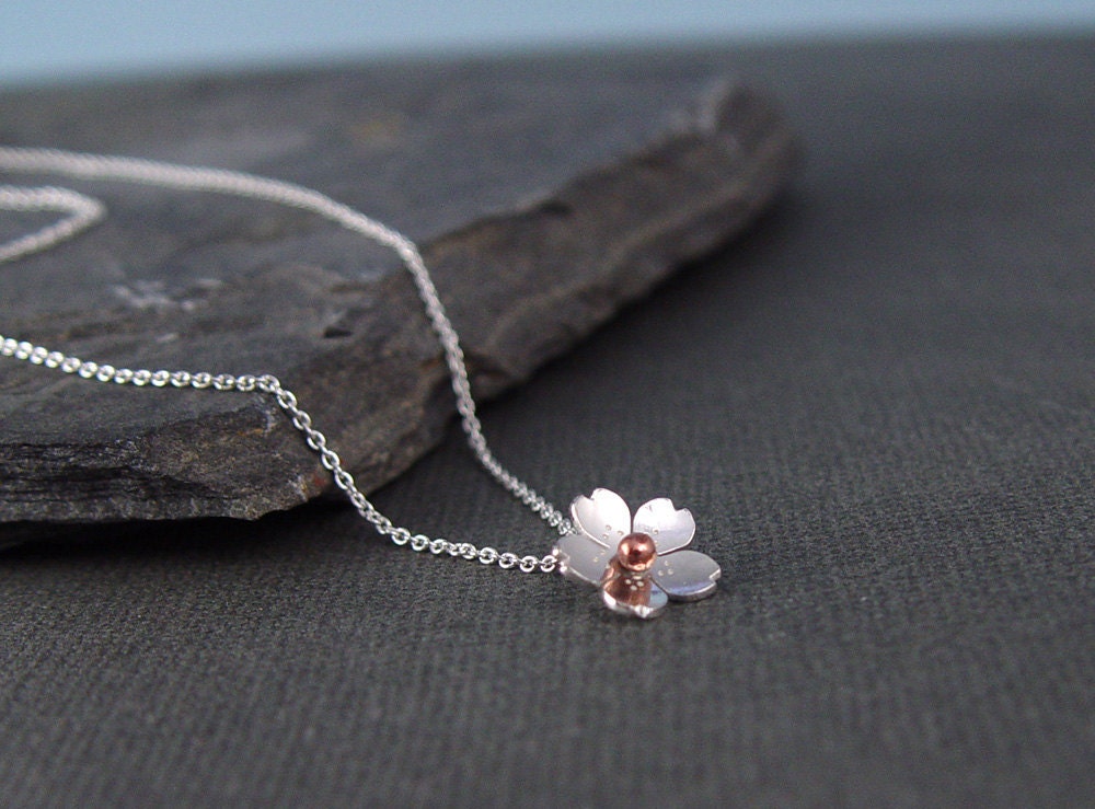 Cherry Blossom Drop -Bridesmaid Gifts ,Simple jewelry, Sakura, Plum blossom, Delicate and Dainty Jewelry, Spring Wedding jewelry