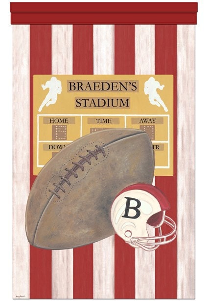 Football Vintage Sports Collection Football Touchdown Red Wall Hanging Mural Art Boys Bedroom Decor
