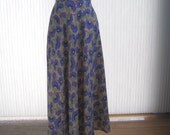 Vintage 80s swingy bias cut flowered full skirt