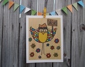 Peace Owl Dream Dreamer Dream 8.5 x 11 print