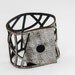 Leather Cutout Cuff - Organic Geometry (Silver)