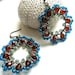 Hoop Earrings, Teal, Drop, Bohemian Jewelry, Amber, Beadwork, Handmade, Dangle, Cocktail, Statement, Beaded, Wire Jewelry, Hooped Earrings