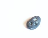 Wool felted brooch beach stone embroidered Grey