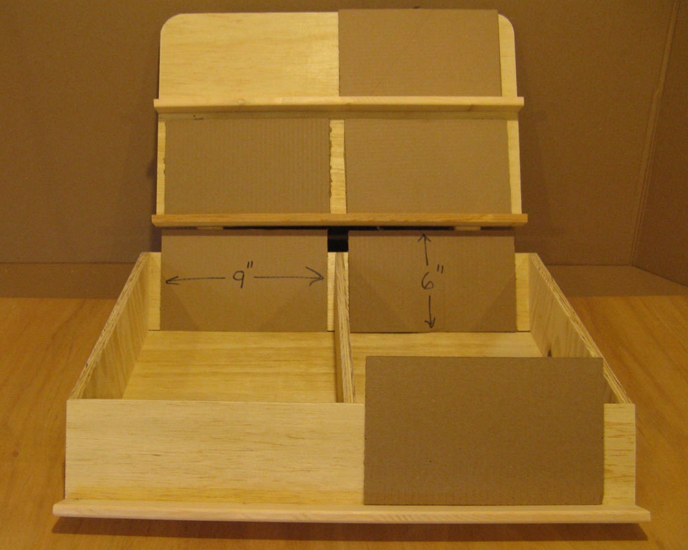 Craft show display bin with angled viewing