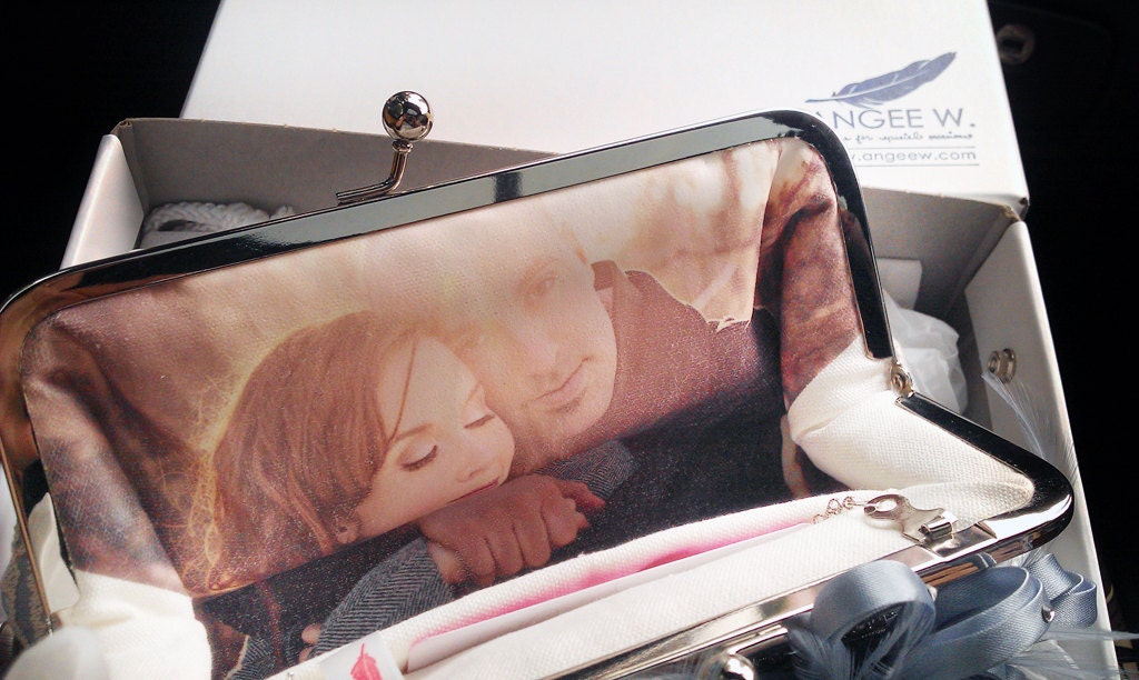 Personalize your Bridal Clutch Bag with a Photo Lining