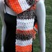 Crochet Striped Scarf, Candy Corn Look