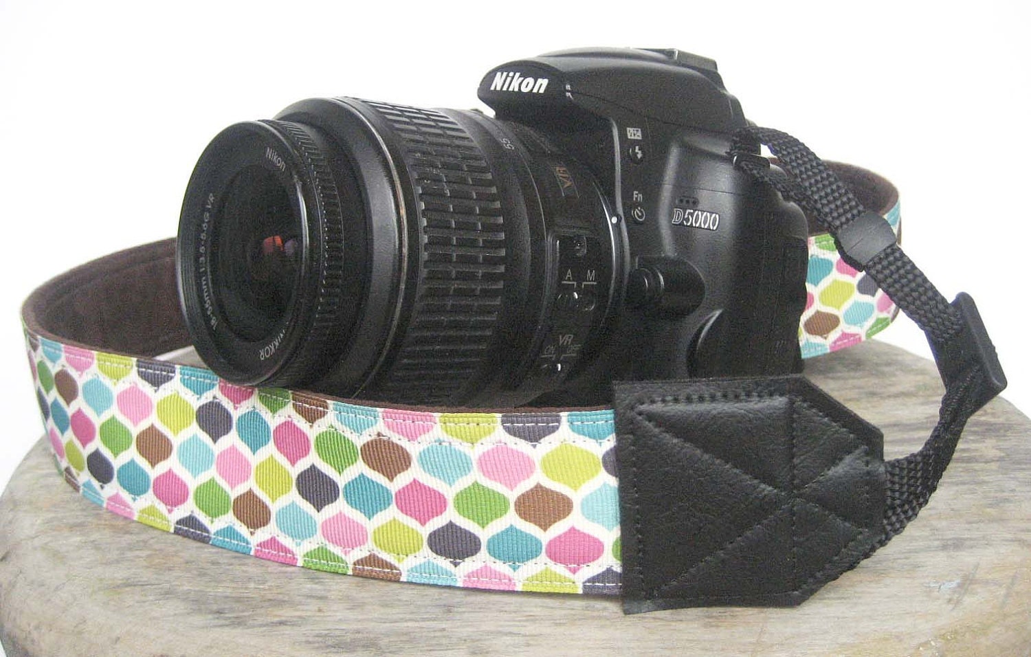 Unique DSLR Red with Polka Dots Camera Strap - Amy Butler Full Moon