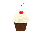 vanilla Cupcake -Clipart