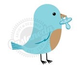 Blue Bird for Baby Boy Clipart