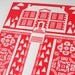 Manor Garden silkscreen print - bright red