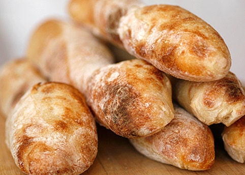 Baguette - 5x7 kitchen art print - farmers market food photography crusty homemade french bread Paris picnic
