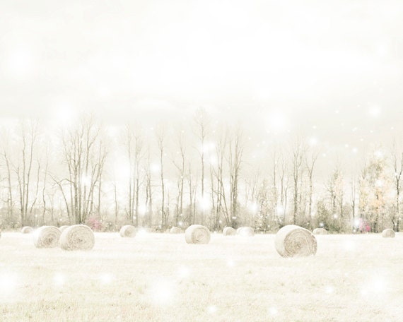 Fairy tale photography - Walking in a Winter Wonderland - 8x10 whimsical art print - romantic snow country farm