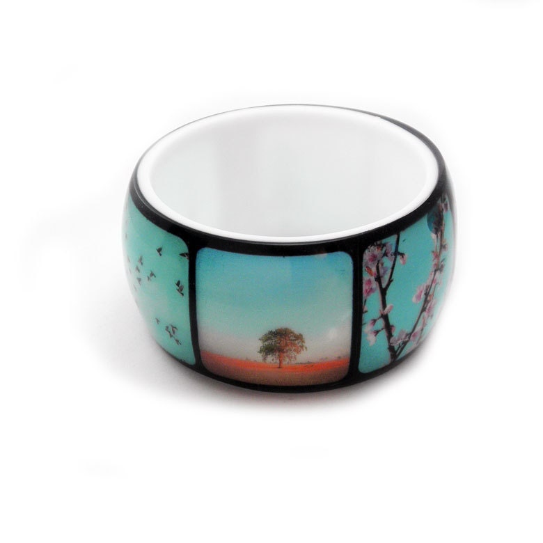 OPAQUE Nature Resin Bangle. Instagram Bangle Bracelet. Flower  Bracelet. Bangle Cuff. XL SUper chunky style