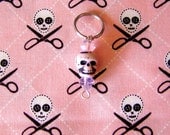 Stitch Markers Stitch Counter Knitting - Pink Knitmare Skull - Set of 5