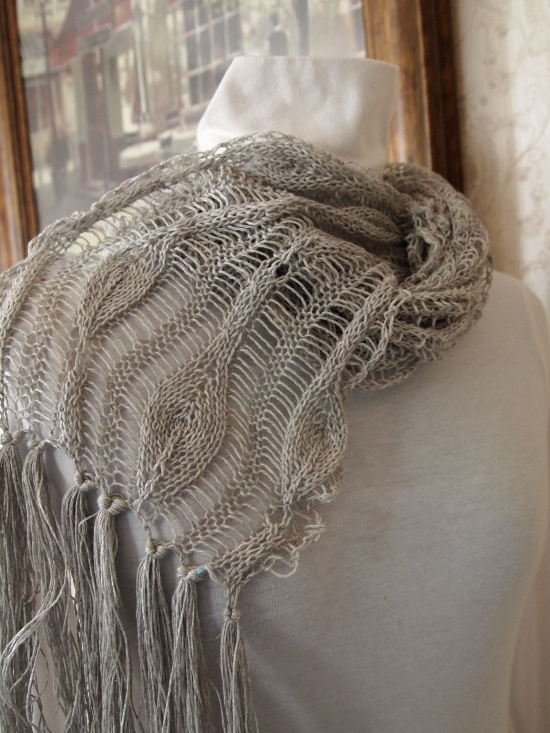Long Leaves PDF Scarf Hand Knitting Pattern