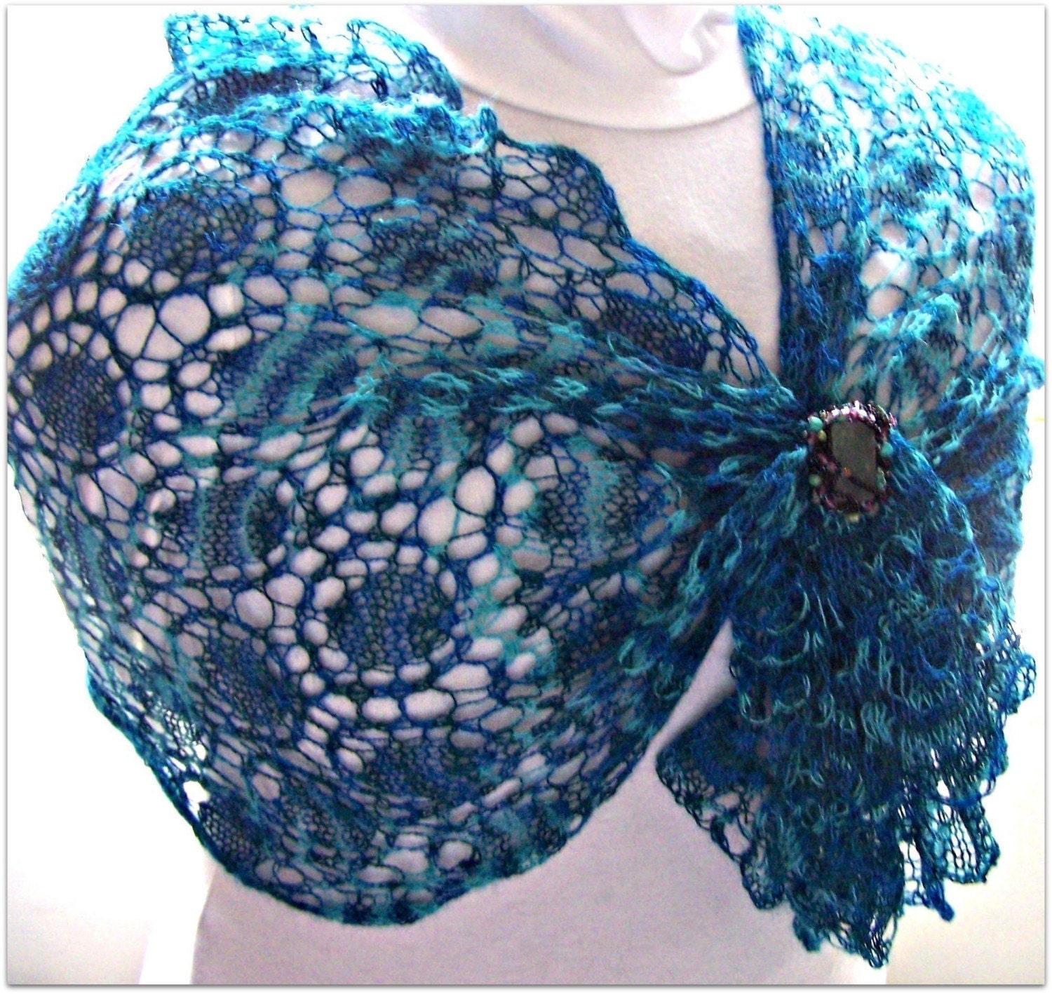 Rain Drop Shawl Scarf PDF Hand Knitting Pattern   Add some rain to your life