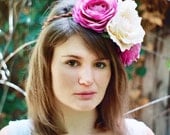Creme and Lilac Flower Crown - Bridal - Halo - Headpiece