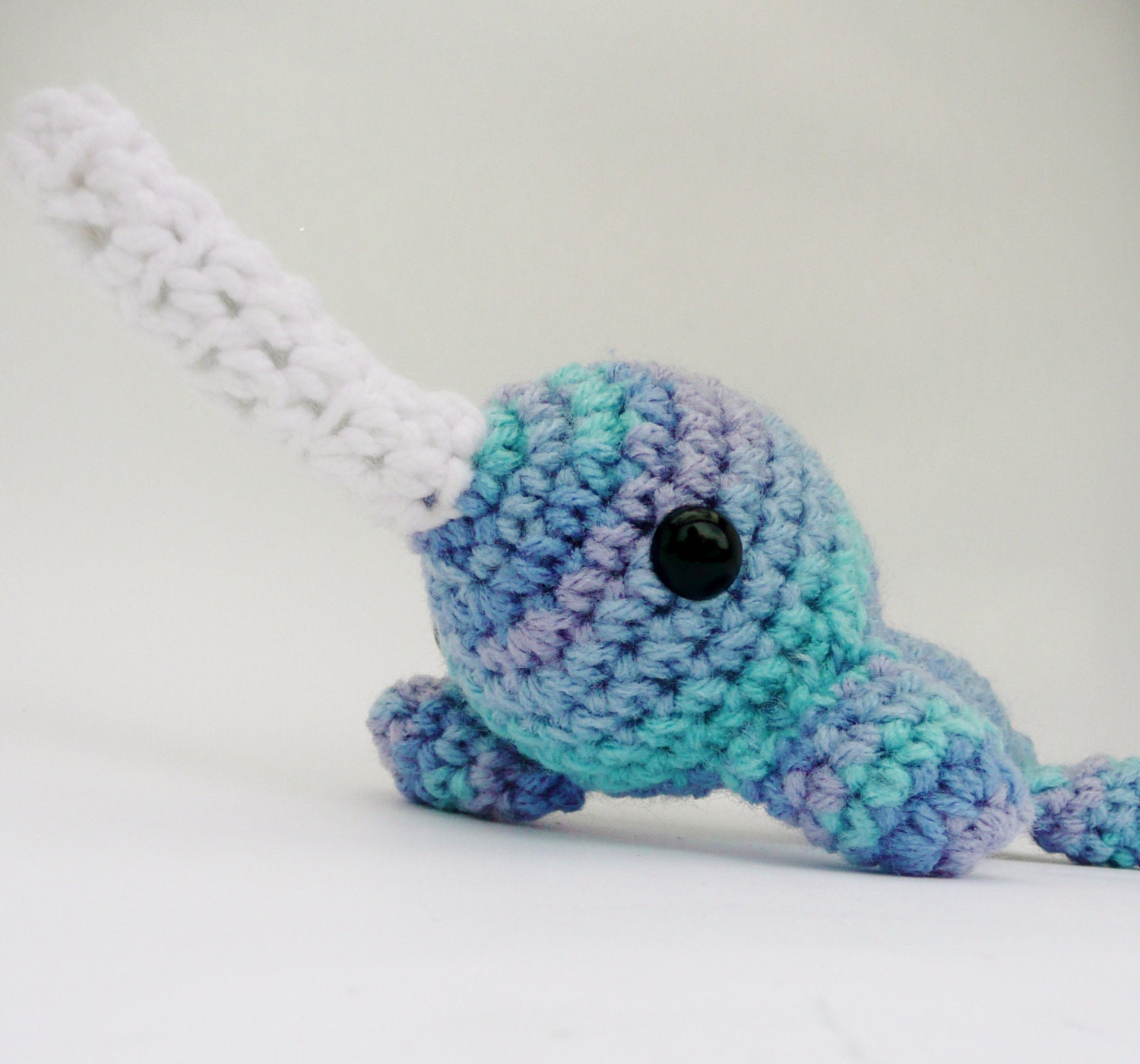 Purple Blue Narwhal Amigurumi Plush