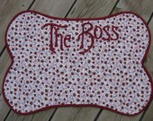 The Boss   quilted girly  OOPS  Pet Placemat