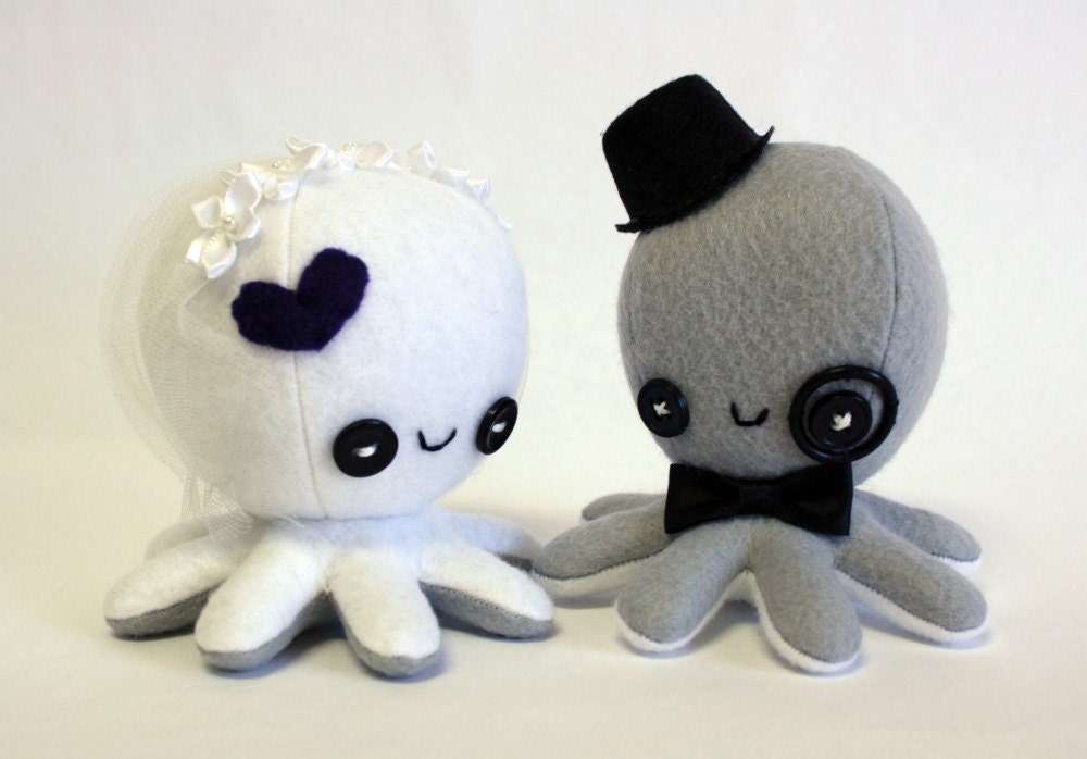 SALE Octopus wedding cake toppers - custom