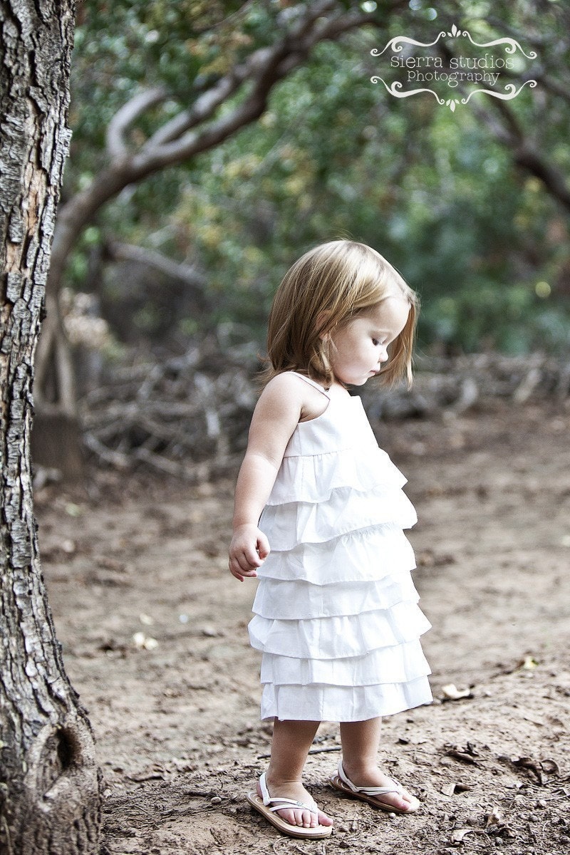 Beautiful Organic Ivory Ruffle Dress..NB, 3m, 6m, 9m, 12m, 18m, 2T, 3T, 4T..dressbabybeautiful