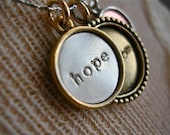 Survivor, Graduation, Birthday - - Hope, Wisdom, Joy Bezel Necklace