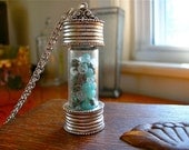 Create Your Luck Power Stone Talisman Necklace  -- Amazonite, Pyrite, Moonstone, Kyanite