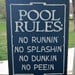 Primitive Wood Sign Pool Rules