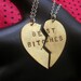 Best Bitches------Brass Split Heart Necklace--MADE TO ORDER----Best Friends--Two Necklaces