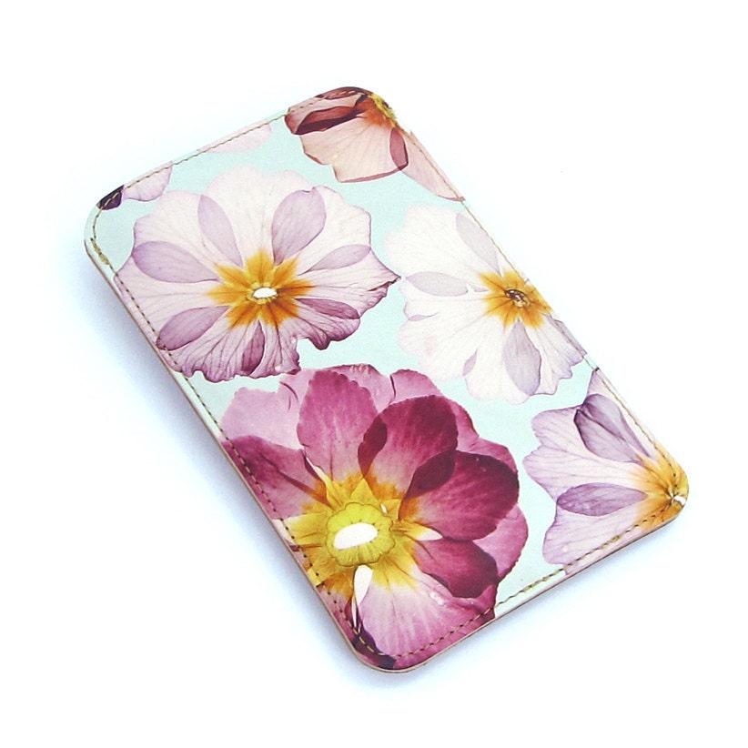 Leather Samsung Galaxy S2 / S3 / Note Case - Pressed Summer Flowers