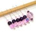 Knitting Stitch Markers Beaded Icy Pink and Purple